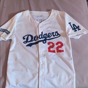 MLB Boys Baseball Jersey LA Dodgers Button Up